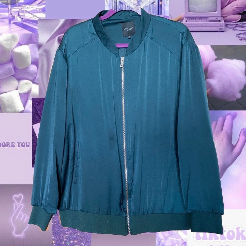 Hunter Green Satin Bomber